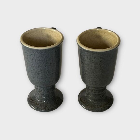 Vintage Hall Made in the USA 1273 Blue Speckled Irish Coffee Mugs Set of 2 - Picture 10 of 16